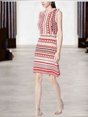 Allison New York Jacquard Knit Fit & Flare Dress Size S